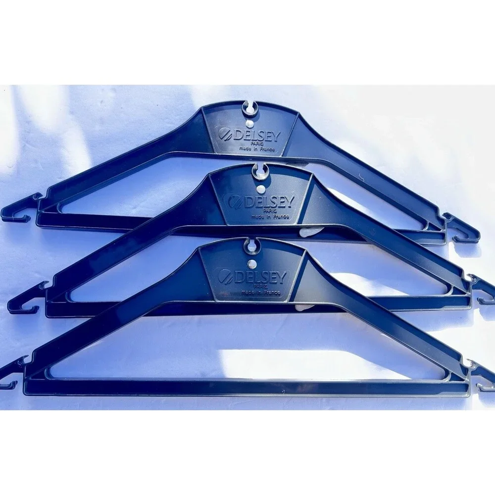 Set of 3 Delsey Paris Travel Hangers Made in France Vintage Luggage Hangers